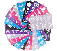 Kit De Pochoirs Réutilisables Pour Peinture Du Visage Et Du Corps Tatouages Temporaires Pailletés Pour Enfants, École, Fête D'anniversaire, Halloween, Fête De Noël