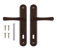 Kit De Poignée De Porte Pour Serrure À Garnitures 90 mm, Poignée de porte, Aluminium, Gauche et droite, Jeu de vis, Marron, ADGO