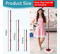 Kit De Poignée De Serpillère Compatible Avec Vileda Turbo 2 En 1 - Balai Serpillère Amovible - Poignées Réglables De 76 Cm À 147 Cm - Pour Nettoyage Du Sol - Pour Carlin