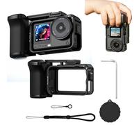 Kit de poignée pour DJI Osmo Action 6 avec cage, cadre de protection en plastique avec poignée pour caméra Osmo Action 6, poignée combinée avec capuchon d'objectif et dragonne, trou fileté 1/4 pour