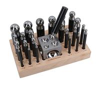 Kit de poinçons et bloc à emboutir en acier pour bijoux AB Tools 25 pièces
