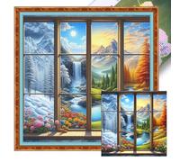 Kit de point de croix 14CT Kit complet avec motifs imprimés 40 x 40 cm Paysage pour débutants et artistes amateurs Décoration murale