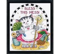 Kit de point de croix "Bless this Mess" de Design Works, 20x25cm