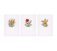 Kit de point de croix compté, carte de voeux, fleurs et lavande, (lot de 3)