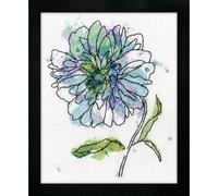 Kit de point de croix compté Design Works "Blue Floral", 20x25cm