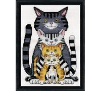 Kit de point de croix compté Design Works "Famille de chats", 13x18cm