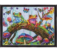 Kit de point de croix compté Design Works "Fantasy Frogs", 30x40cm