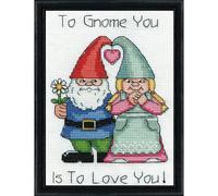 Kit de point de croix compté Design Works "Gnome Love", 13x18cm