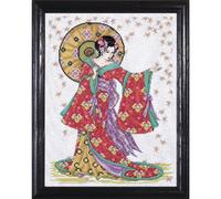 Kit de point de croix compté Design Works "Red Geisha", 30x40cm