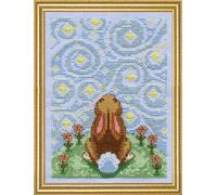 Kit de point de croix compté Design Works "Starry Night Bunny", 13x18cm