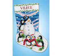Kit de point de croix compté Design Works "Stocking Dressing Frosty", 43x30cm
