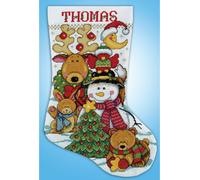Kit de point de croix compté Design Works "Stocking Making New Friends", 43x30cm