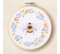 Kit de point de croix compté DMC avec cerceau "Queen Bee", Diam 14,5cm