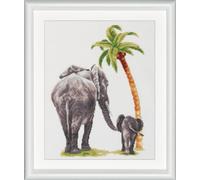 Kit de point de croix compté Dutch Stitch Brothers "Safari Elephant Aida", 25x38cm