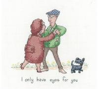 Kit de point de croix compté Héritage Aida "I Only Have Eyes For You (A)", GYEY1631-A, 16,5x16cm, DIY