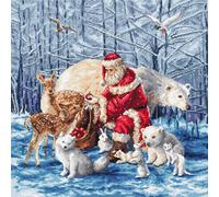 Kit de point de croix compté Letistitch "Père Noël et ses amis", 38x38cm