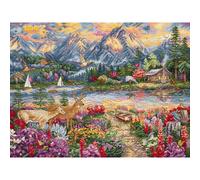 Kit de point de croix compté Letistitch "Spring Mountaun Majesty", 45x34cm, DIY