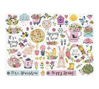 Kit de point de croix compté Letistitch "Spring Sampler", 38x27cm, DIY