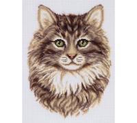 Kit de point de croix compté Panna "Chat de Sibérie", 21x28cm, DIY
