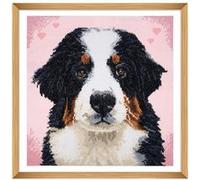 Trimits grands kits de point de croix - compté broderie travaux d'aiguille pour adultes débutants enfants, cadeaux de Noël art mural (cadre non inclus), Tissu Aida 11 fils - Ouaf