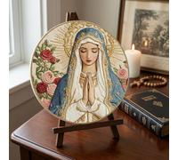 Kit de point de croix estampillé Vierge Marie pour débutants, kits de point de croix pré-imprimés, kit de broderie à faire soi-même pour décoration d'intérieur et cadeaux, sans support