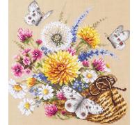 Kit de point de croix Magic Needle Zweigart Edition "Fleurs de prairie", 25x25cm