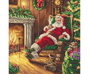 Kit de point de croix Père Noël au repos Motif comptage