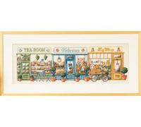 Kit de point de croix Permin "Shopping Street Linen", 30x70cm, 70-5404