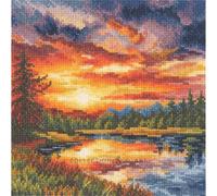 Kit de point de croix RTO "Couleur du soleil, de la mer", 15.5x15.5cm, DIY