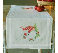 Kit de point de croix Vervaco nappe estampillée 'Gnomes de Noël', 40x100cm