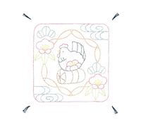 Kit de point Sashiko estampillé Olympus "Hana Fukin Bird, Plums, Bamboo, Pines",