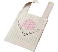 Kit de point Sashiko estampillé Olympus "Sac avec pochette intérieure Pink Cosmo