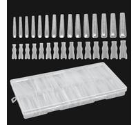 Kit De Pointes Pour Ongles | 180 Pièces Structure Sandwich Transparent Fournitures De Beauté,Bouts d'Ongles à Couverture Intégrale | Pour Amis Pédicure Beauté Maquillage Salon Maison Voyage Mariage No