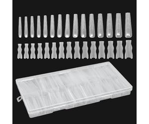 Kit De Pointes Pour Ongles | 180 Pièces Structure Sandwich Transparent Fournitures De Beauté,Bouts d'Ongles à Couverture Intégrale | Pour Amis Pédicure Beauté Maquillage Salon Maison Voyage Mariage No