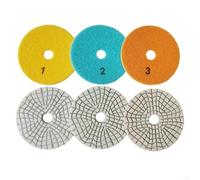 Kit de polissage 3 étapes de 10,2 cm pour la finition des surfaces de granit et de béton (3 pièces)