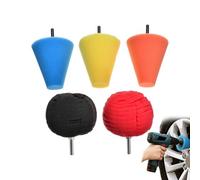 Kit de polissage de roues pour perceuse 5 Éponges de lustrage lavables et | Patin de polissage Le soin et détaillage des moyeux de roues, métal, aluminium, acier inoxydable, chrome