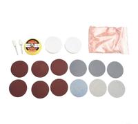 Kit de polissage de verre 20 pièces, anti-rayures profondes pour pare-brise, multifonctions, oxyde de cérium, poudre de polissage, tampon de polissage et roue pour réparation