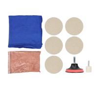 Kit de Polissage du Verre, Réparation de Fenêtre Anti-rayures, Tampon de Polissage et Roue de Poudre de Polissage à L'oxyde de Cérium 100g, Tampons de Polissage