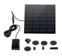Kit de pompe à fontaine solaire, pompe à eau solaire pour bain d'oiseaux avec panneau séparé, 6 buses, base de buse et adaptateur pour étang, patio, jardin, aquarium