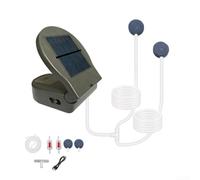 Kit de pompe à oxygène solaire, 3 modes réglables, aérateur de bassin solaire avec grande batterie de 2600 mAh, pompe aérateur portable d'extérieur pour étangs, aquariums, aquariums