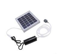 Kit de pompe à oxygène solaire automatique pour aquarium, 10 W, chargement USB avec pierre à air (gris)