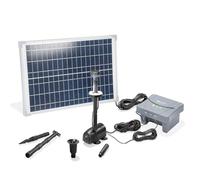 esotec Kit de pompe solaire de bassin 25/700 LED, pompe de bassin avec filtre, pompe d'arrosage extérieure 700 l/h, batterie LiFePo4, module solaire 25 W, fontaine solaire, jeu d'eau, pompe de