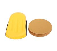 Kit de ponçage à crochet, base flexible avec surface auto-adhésive, ensemble de blocs de ponçage manuel de 15 pièces pour le travail du bois et la préparation de surface, jaune