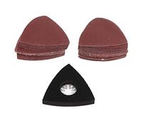 Kit de ponçage multi-outils oscillant 51 pièces avec tampon triangulaire de 80 mm et 50 feuilles abrasives - 60 80 120 180 240 - Compatible avec Fein Chicago et