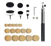 Kit de ponceuse à bois avec manche en bois dur et disques de ponçage contient 75 pièces pour un ponçage lisse sur des surfaces en bois incurvées et plates