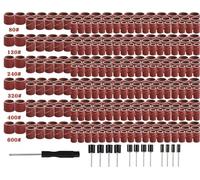 Kit de ponceuse à tambour 337 pièces avec mandrin à tige 1/8 pour outils rotatifs Dremel grain 80/120/240/320/400/600