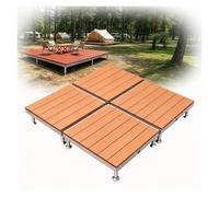 Kit de Pont Flottant 4 PCS 84/100cm, Plateforme de Terrasse Composite | Carreaux de Sol Surélevés Préfabriqués, Revêtement de Terrasse DIY pour Jardin, Pelouse(Natural,100cm(39in))