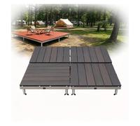 Kit de Pont Flottant 4 PCS 84/100cm, Plateforme de Terrasse Composite | Carreaux de Sol Surélevés Préfabriqués, Revêtement de Terrasse DIY pour Jardin, Pelouse(Brown,84cm(33in))