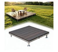 Kit de Pont Flottant 84/100 cm, Plateforme Modulable Bois Composite | Terrasse Autoportante Basse, Revêtement de Terrasse Résistant aux Intempéries DIY pour Jardin(Brown,84cm(33in))