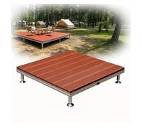 Kit de Pont Flottant Modulable, Plateforme en Bois Composite pour Extérieur | Terrasse Autoportante Basse, Revêtement de Terrasse Résistant aux Intempéries DIY pour Jardin(Red,84cm(33in))